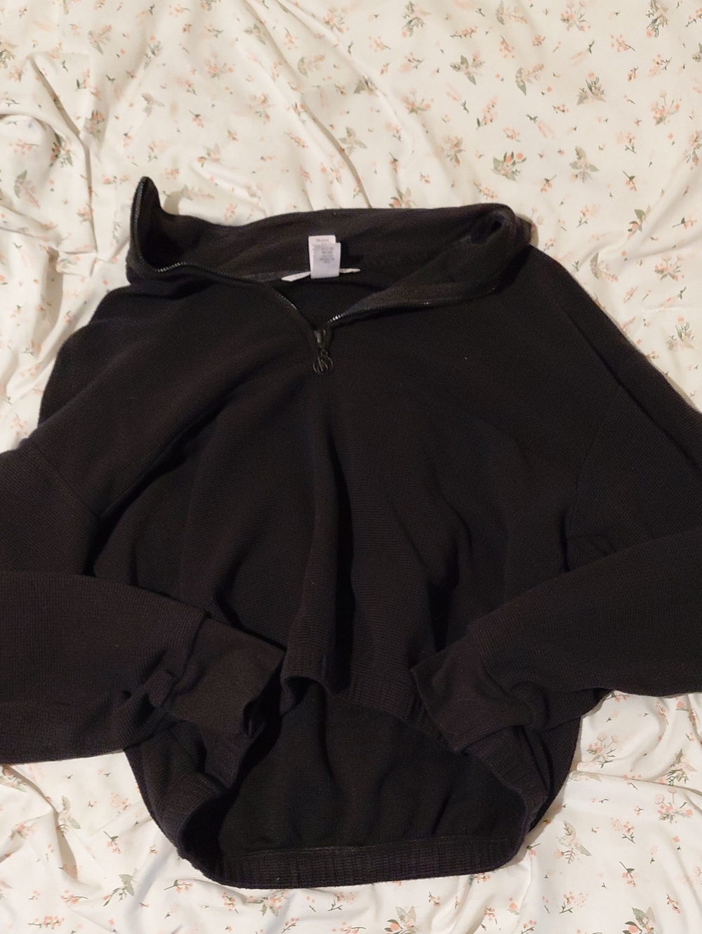 Small Black Quarter-Zip Women's Sweater